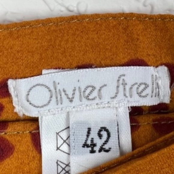 OLIVIER STRELLI Womens EU 42 US 12 Multicolor Midi Skirt Side Tie - Picture 4 of 6